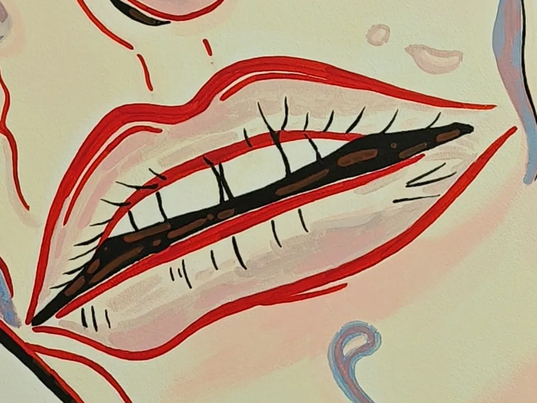 La boca del dibujo «La cara del corazón»