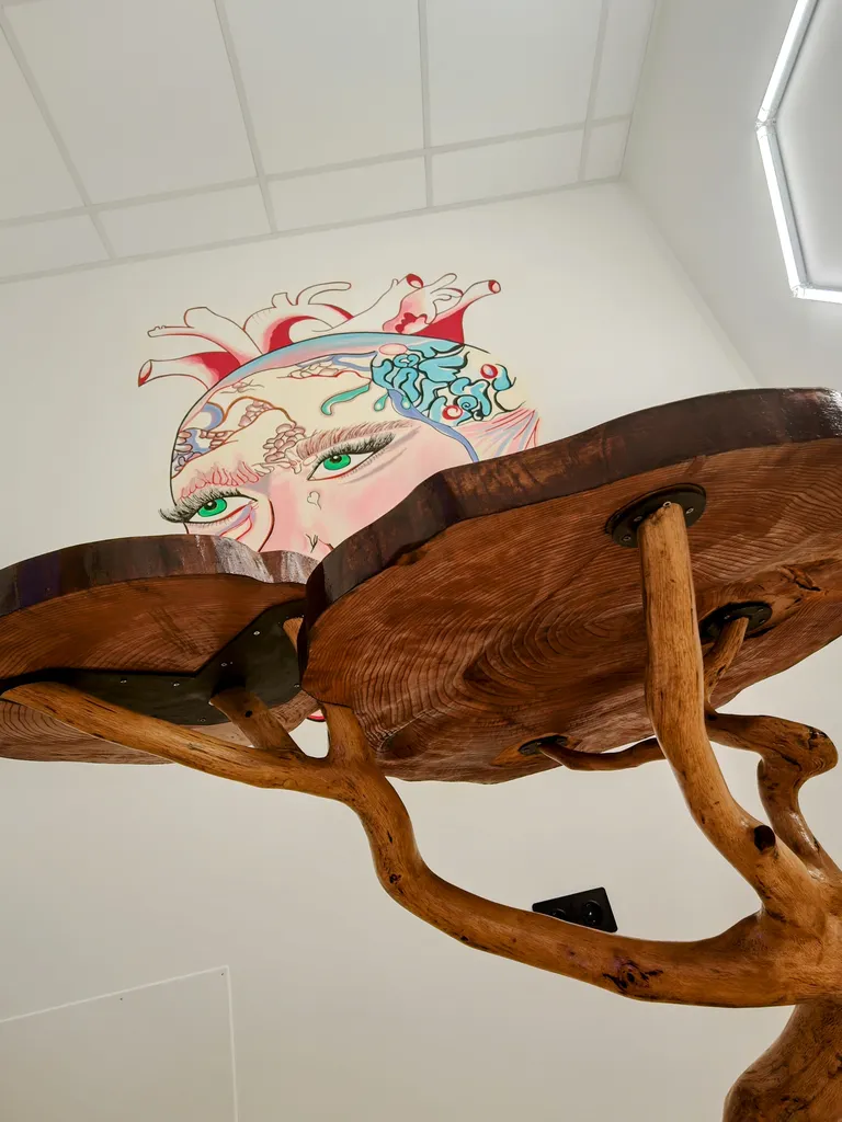 Sala consagrada con el dibujo en la pared